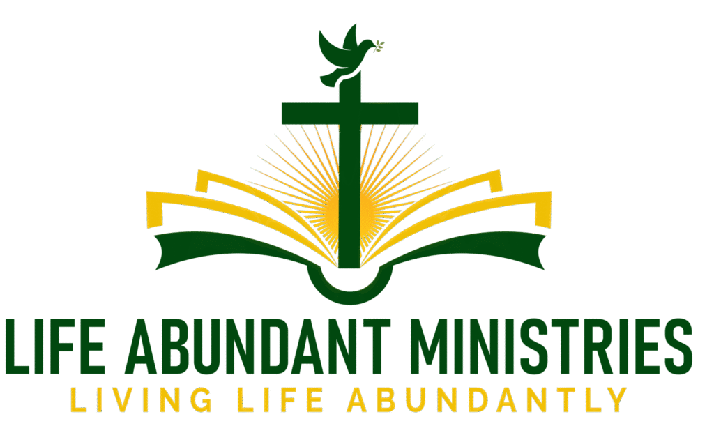 Logo showing a cross above an open book with a plant sprouting.